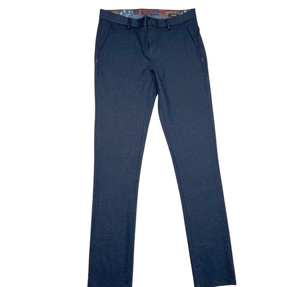Au Noir Other - Au Noir Daring Dress Pants Mens 32 Navy Blue Excellent Stretch Beretta-Bale